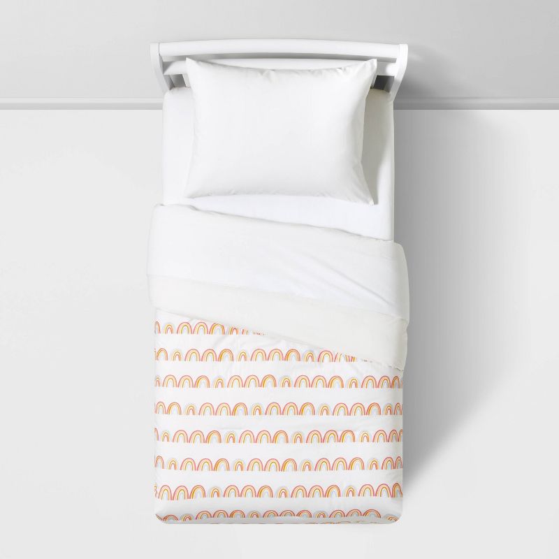 Toddler Rainbow Scallop Cotton Comforter Set Green - Pillowfort™