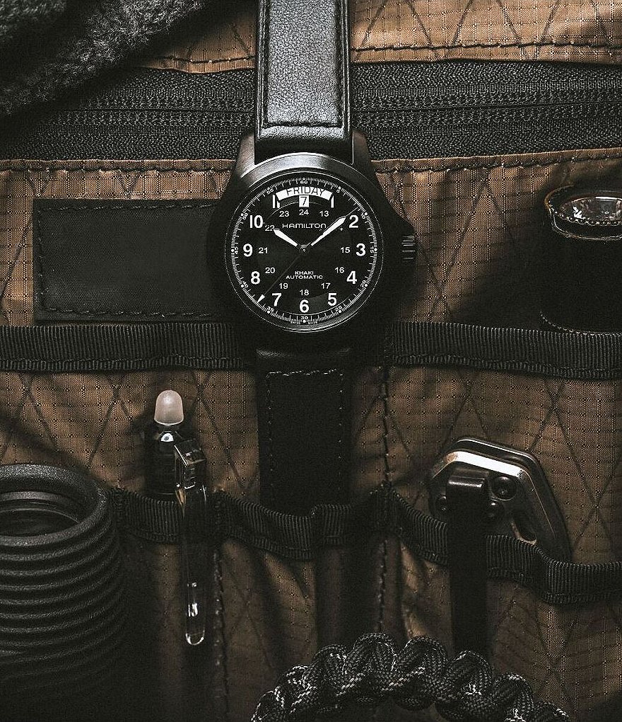 Hamilton Khaki Field King Automatic Black Leather Strap Watch