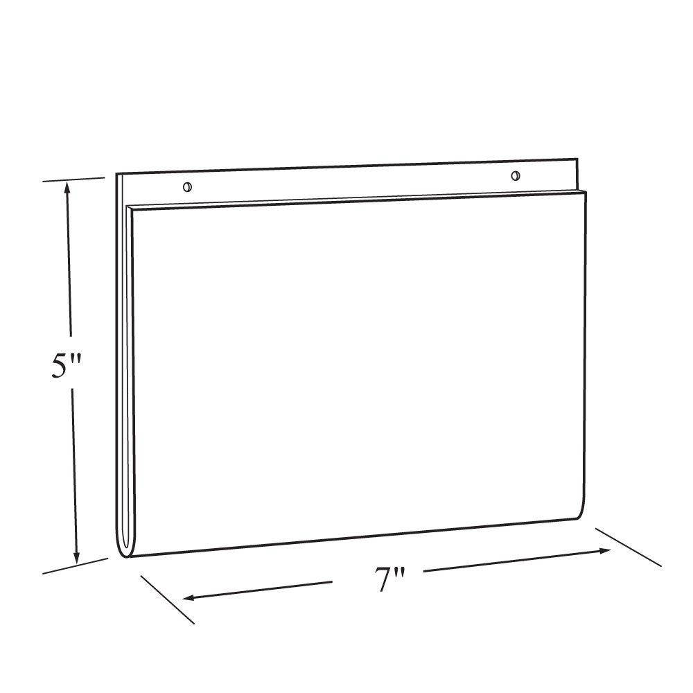 Azar 162723 Wall Mount 7-Inch Width by 5-Inch Height Acrylic U-Frame, 10-Piece Set