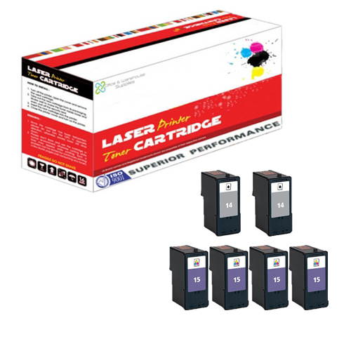 OWS&reg; Compatible Ink Cartridge for Lexmark 6PK 4 x 18C2090 (#14) + 2 x 18C2110 (#15) Compatible Ink Cartridge X2600/X2650