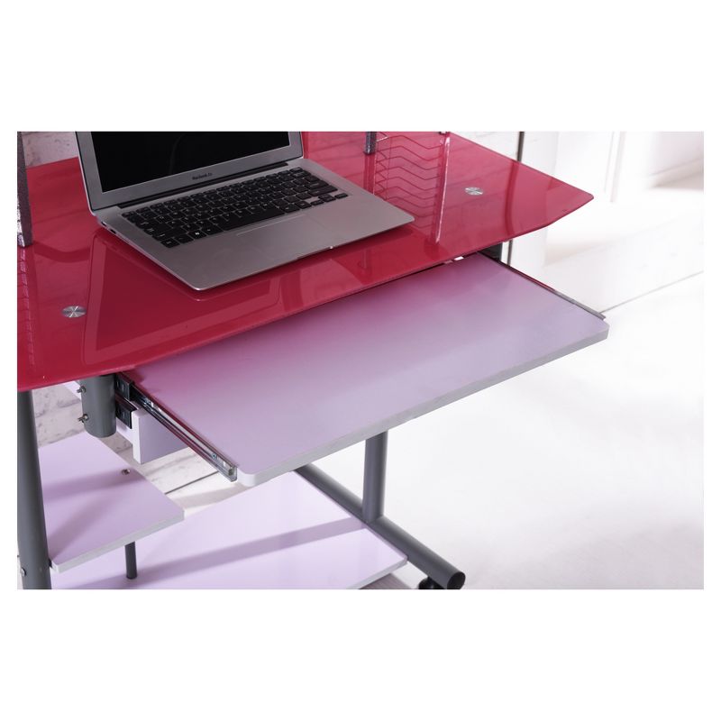 Computer Desk Pink - Hodedah Import