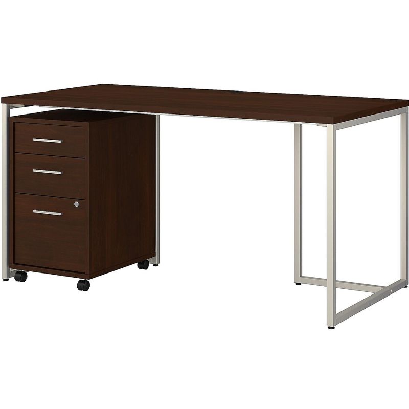 Office by kathy ireland 60 Computer Desk w/3-Drawer File Cabinet, Century Walnut MTH001CWSU