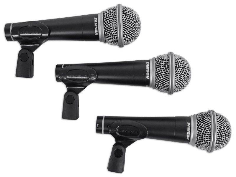 3) Samson Dynamic Podcasting Podcast Microphones+Stands+Pop Filters+Shock Mounts