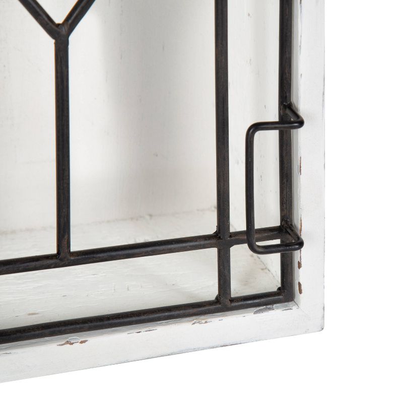 Megara Decorative Wooden Wall Hanging Curio Cabinet Whitewash Finish - Kate & Laurel All Things Decor