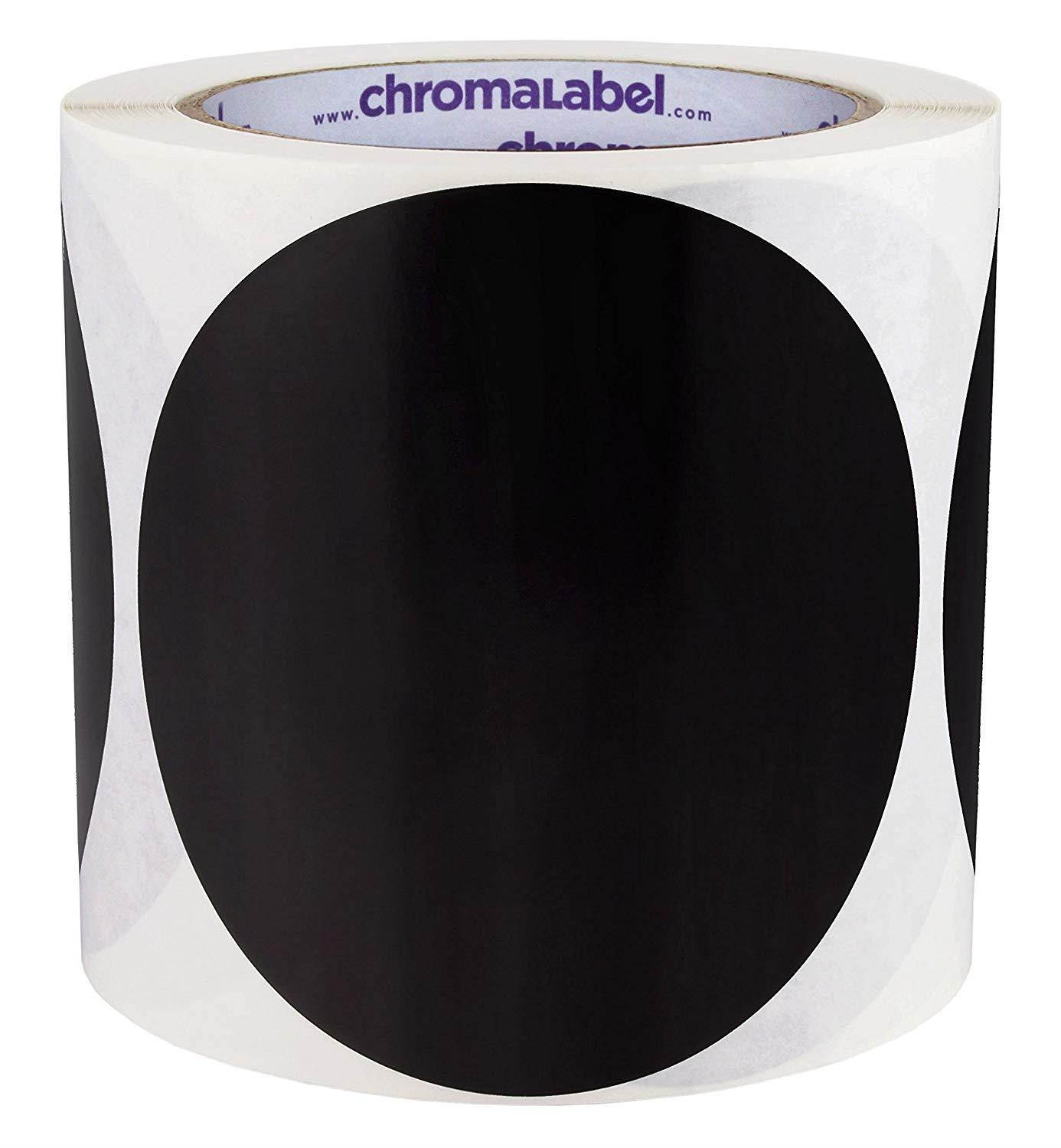 ChromaLabel 4 inch Color-Code Dot Labels | 250/Roll (Black)