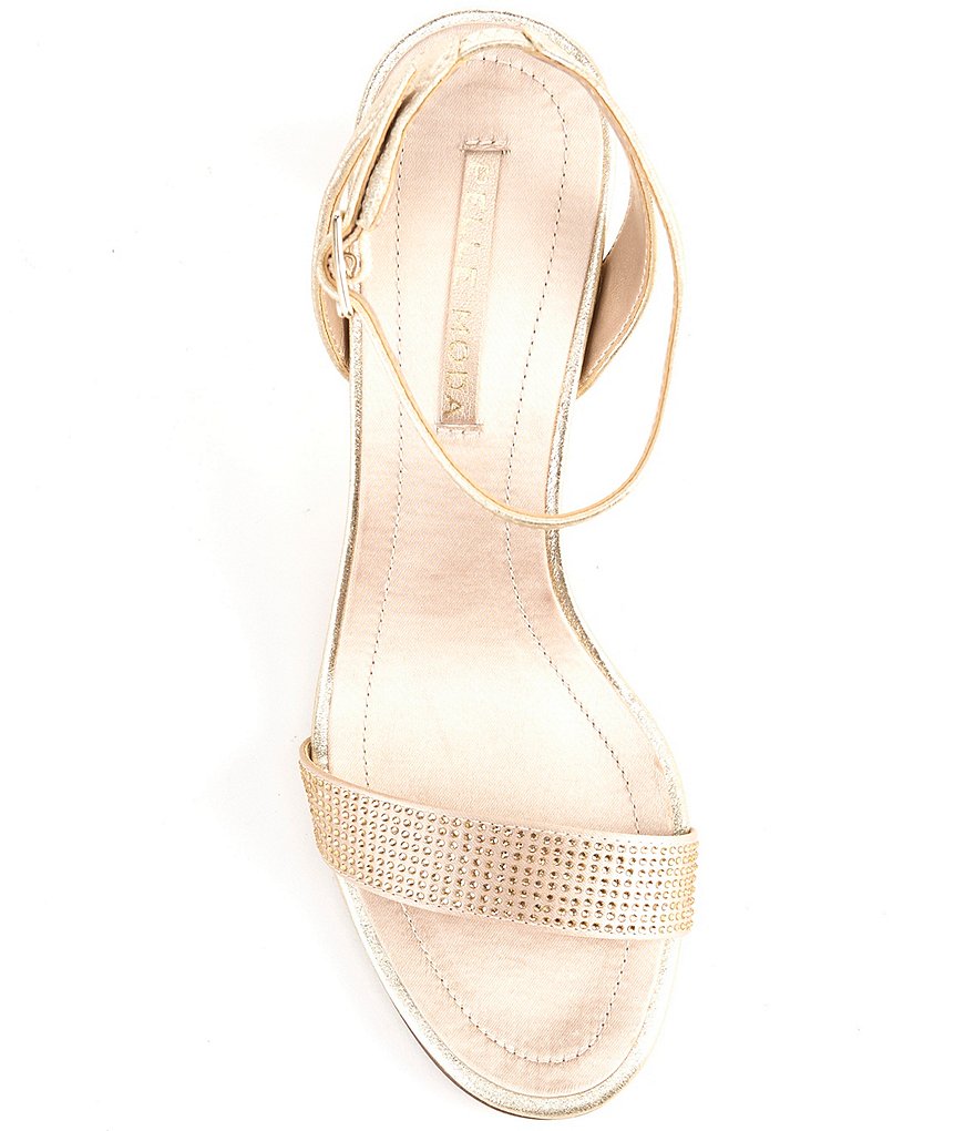 Pelle Moda Moira Rhinestone Embellished Ankle Strap Dress Sandals
