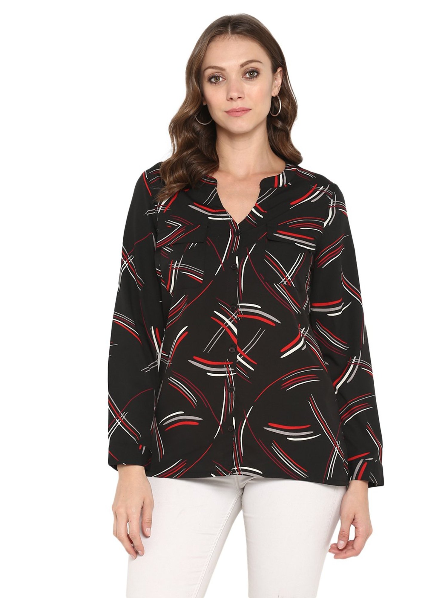 Aditi Wasan Black Printed Shirt