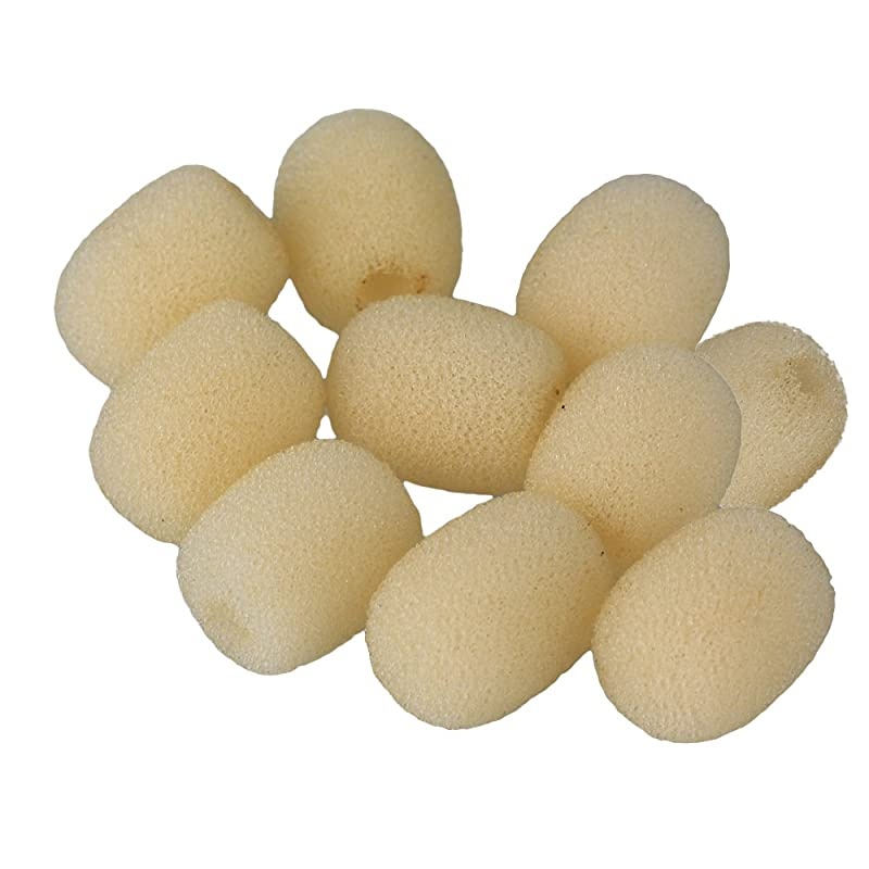 3mm Dia Yellow Wind Shield Mic Sponge Cover for Loudspeaker Lapel Microphone Headset Microphone EYM02 Pack of 10