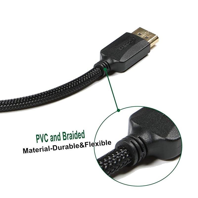 to HDMI Cable 6 ft DP Display Port to HDMI Cable Adapter 6 feet Braided Male to Male Supports Video and Audio for DELL HP ASUS etc