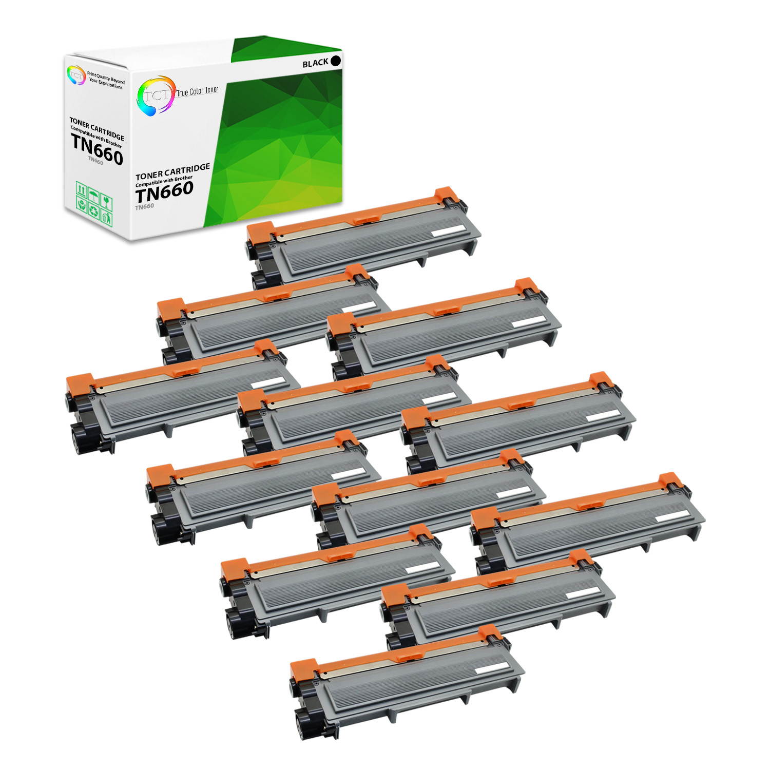TCT Premium Compatible Toner Cartridge Replacement for Brother TN-660 TN660 Black High Yield works with Brother HL-L2340DW, MFC-L2700DW L2740DW, DCP-L2520DW L2540DW Printers (2,600 Pages) - 4 Pack