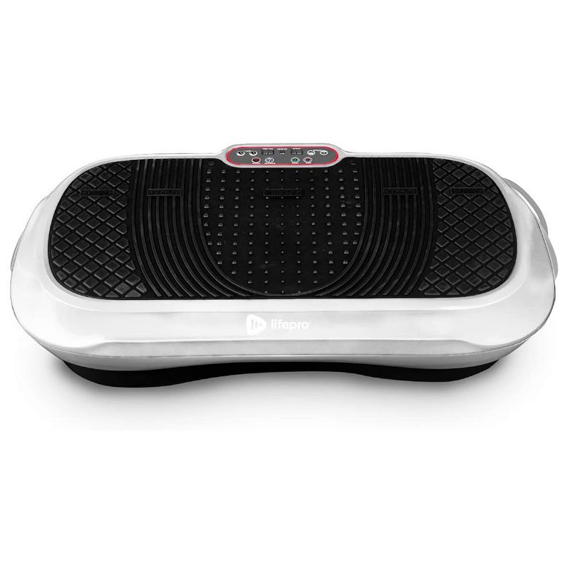 Lifepro Portable Home Body Weight Training Fitness Exercise Workout Waver Vibration Plate Platform Equipment Machine Set with Resistance Bands, White