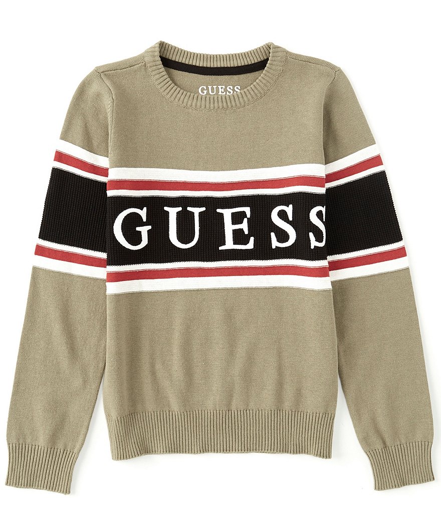 Guess Big Boys 8-18 Long-Sleeve Embroidered Guess Logo Sweater