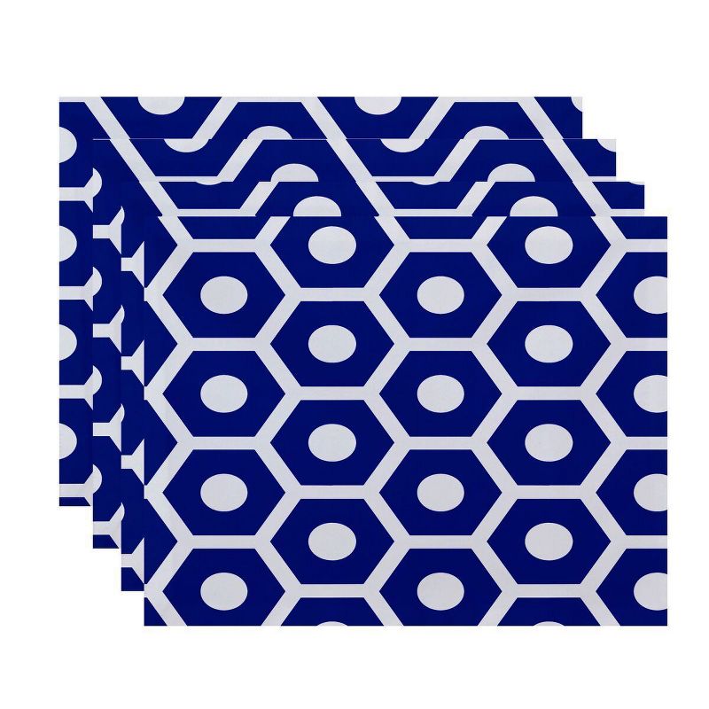 Set of 4 Classic Navy Honeycomb Placemat - E by design
