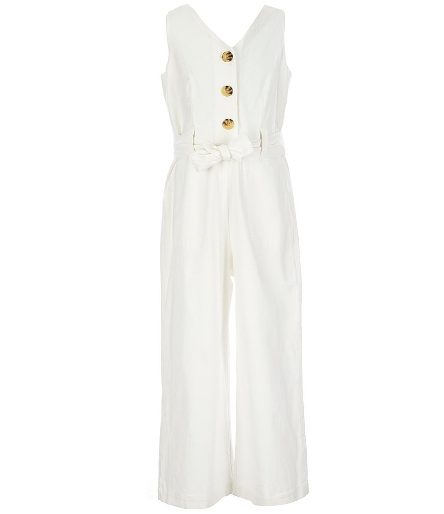 GB GB Girls Big Girls 7-16 V-Neck Button-Front Romper