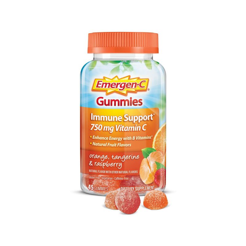 Emergen-C Immune Support Gummies - Orange, Tangerine & Raspberry - 45ct