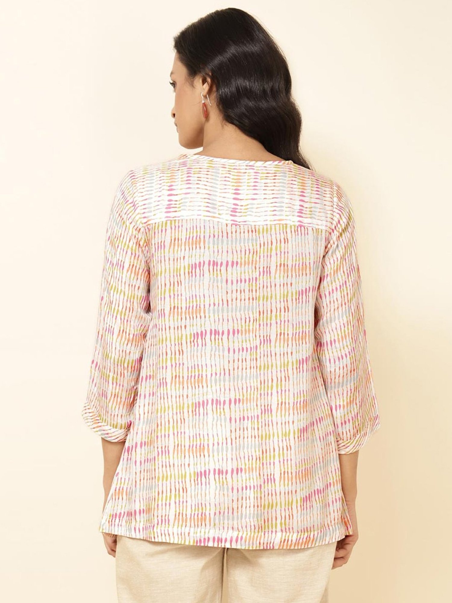 Fabindia Peach Printed Tunic