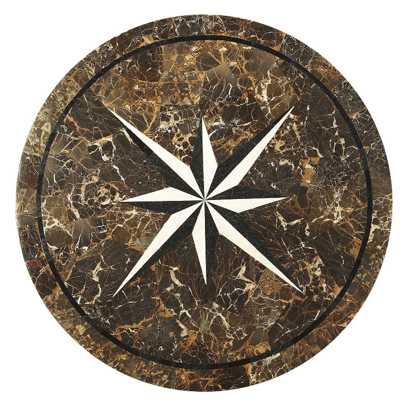 Regina Fossil Stone & Metal Foyer Table Brown - Butler Specialty