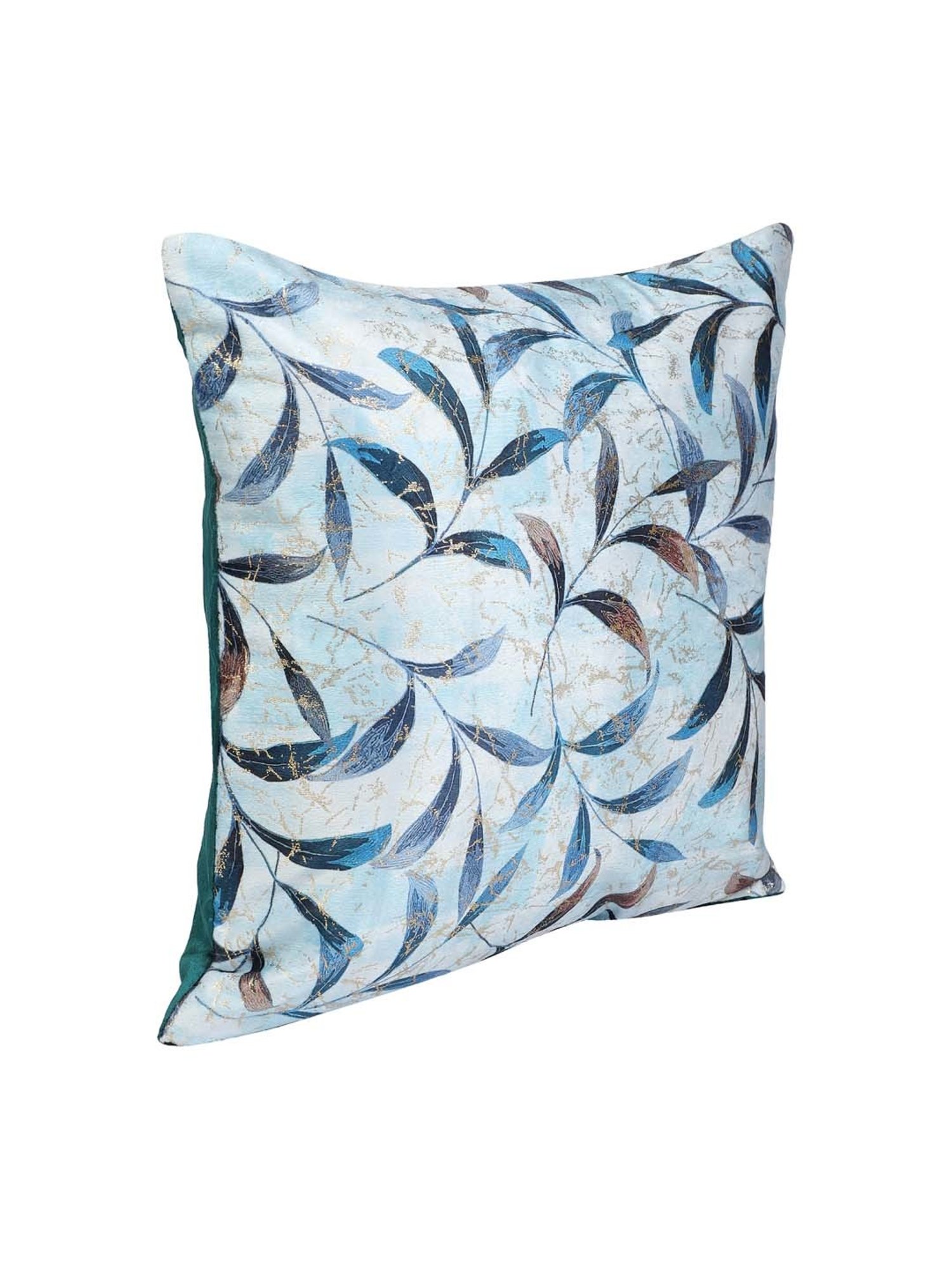 MFD HOME Furnishing Blue Velvet Cushion Cover - Set of 1