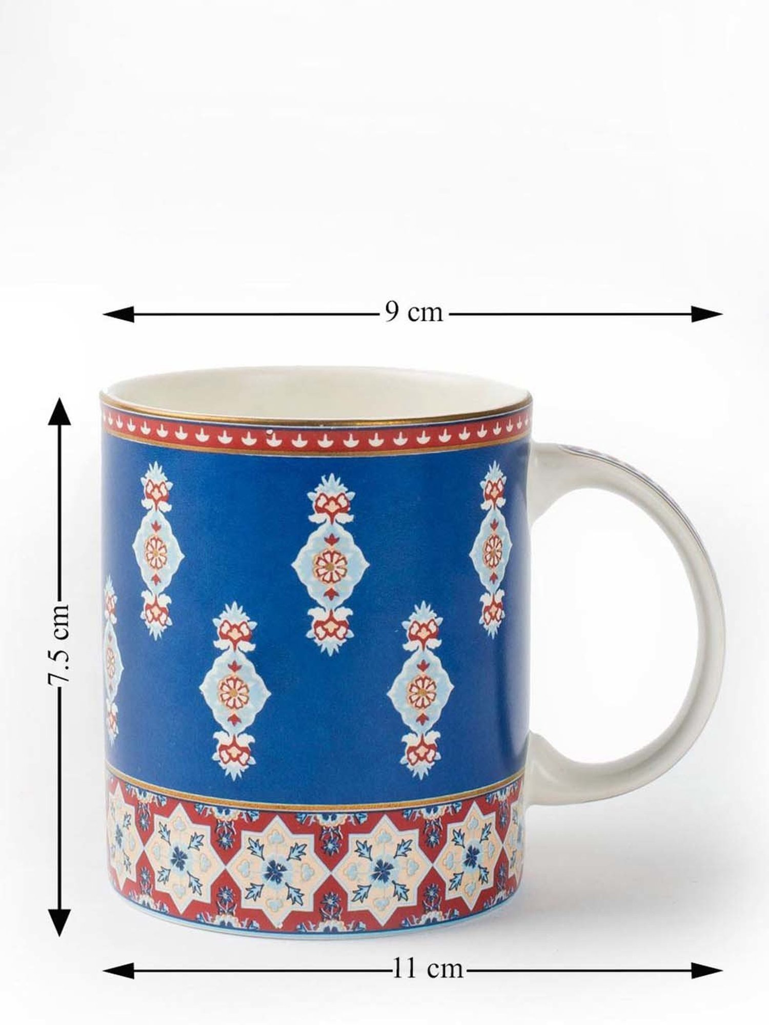 Fabindia Home Falak Blue Ceramic Mug (270ml)