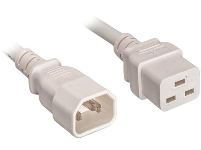 Nippon Labs 14 AWG C14 / C19 Power Cord, IEC-60320-C14 to IEC-60320-C19, SJT, 15A/250V, 6 ft. White Power Cable