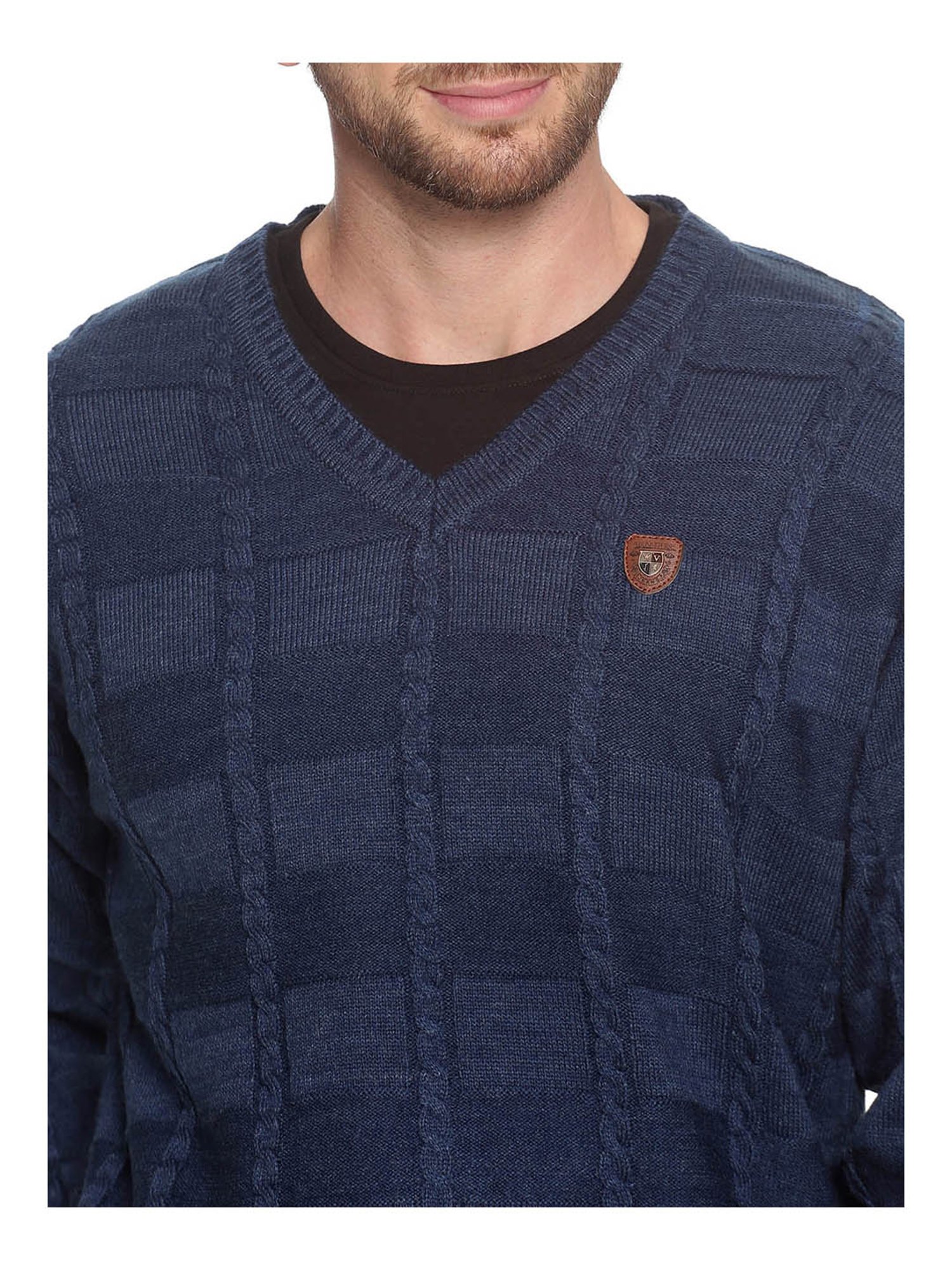 Venitian- Forbidden Clothing Indigo Self Design Sweater