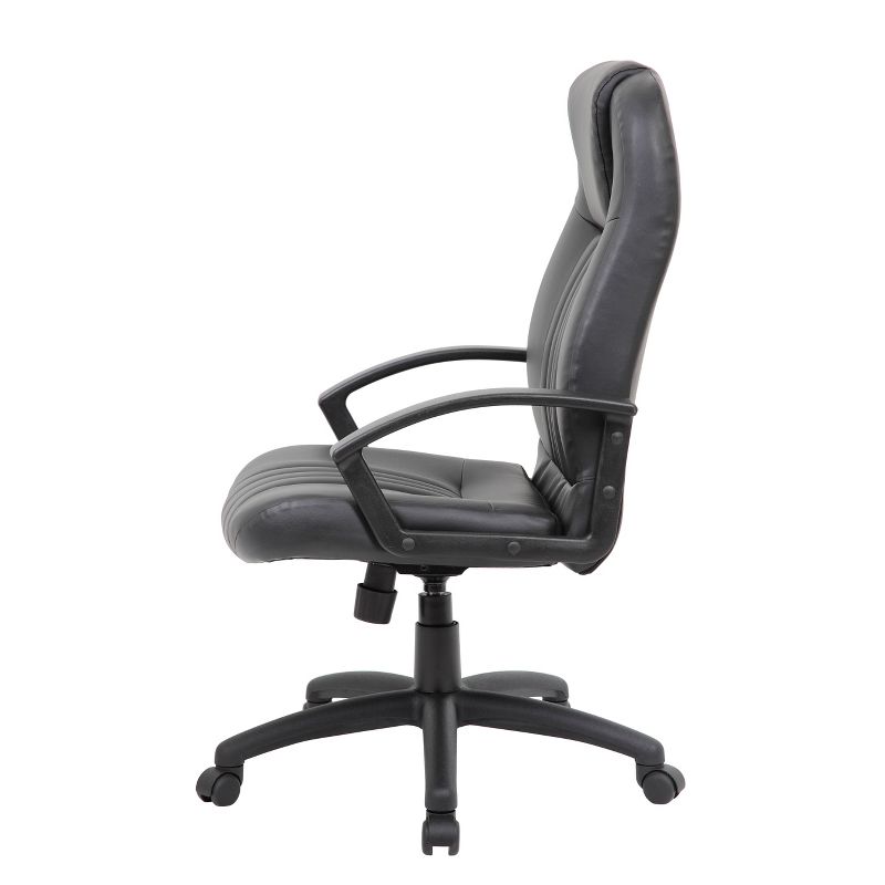 High Back Leather Plus Chair Black - Boss Office Products