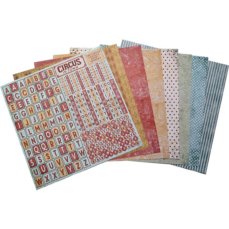 Ciao Bella Double-Sided Paper Pack 90lb 12"X12" 8/Pkg-Greatest Show, 8 Designs/1 Each