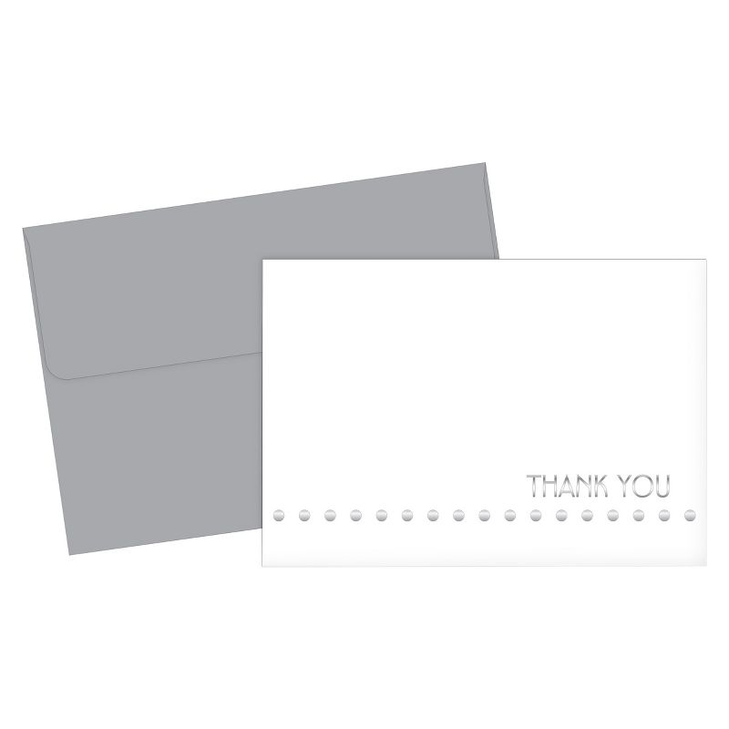 Silver Thank You Cards - 24ct