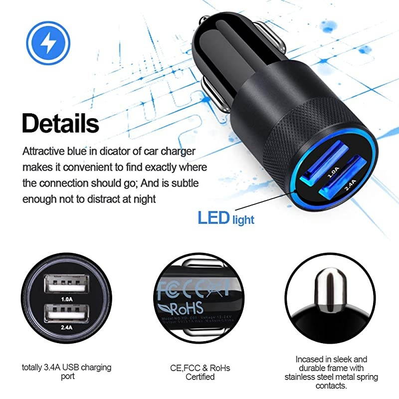 C Car Charger Wall Charger Brick with 2Pack 6ft Type C Cable Fast Charging Cord Compatible Samsung S20 FE 5G S10e A80 A71 A51 A20 Note20 Ultra 10+ 9 LG G8 V60 ThinQ Stylo 6 5 Pixel 4a 3a 3 2 XL
