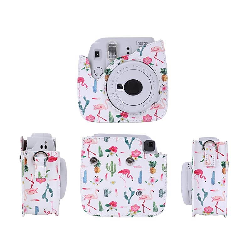 Instant Mini 9 Protective & Portable Case, Compatible with Fujifilm Instax Mini 9, Mini 8 Instant Camera, with Adjustable Shoulder Strap. (Cute Bear)