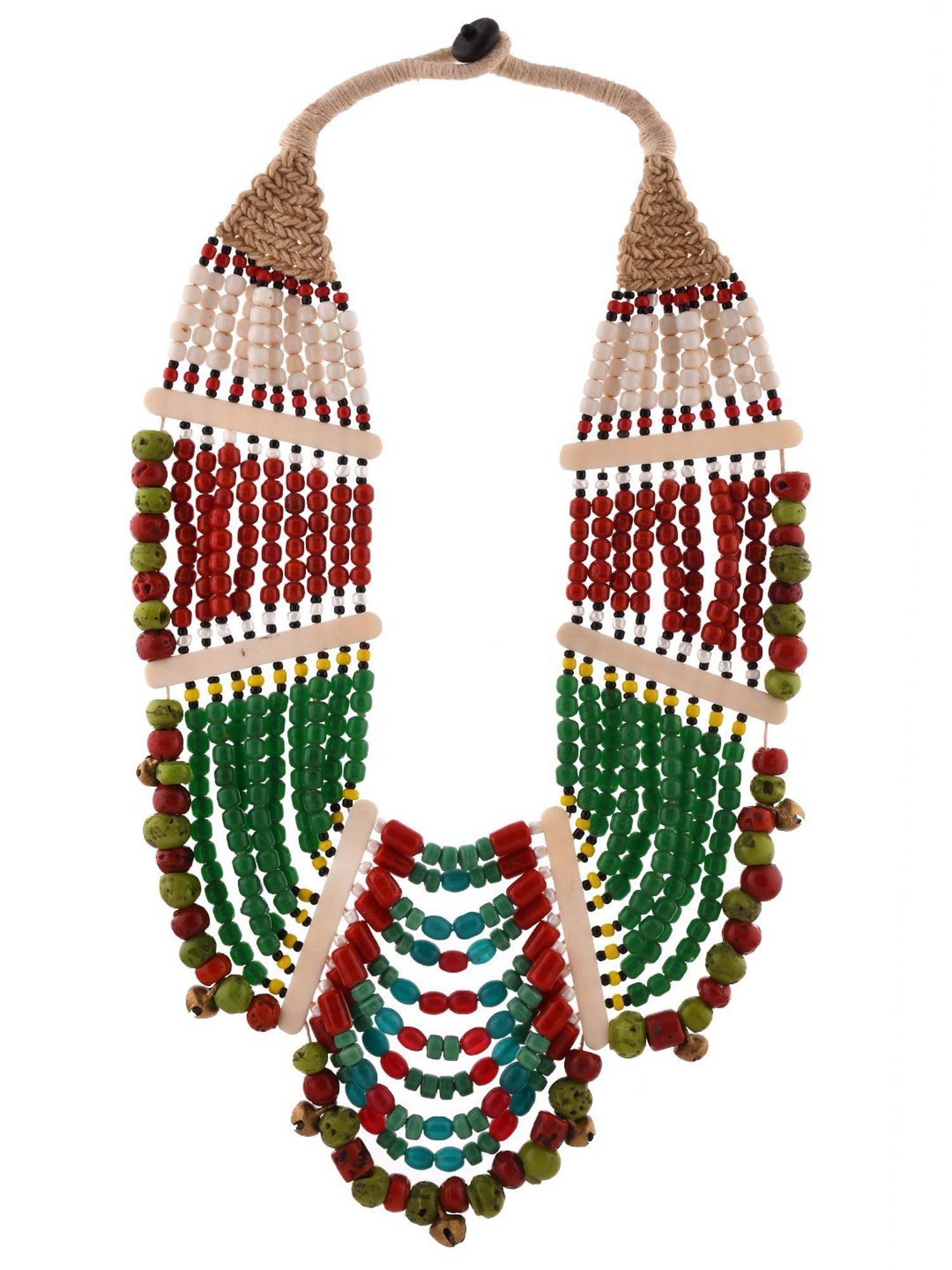 Imli Street Multicolor Vintage Naga Beaded Tribal Necklace
