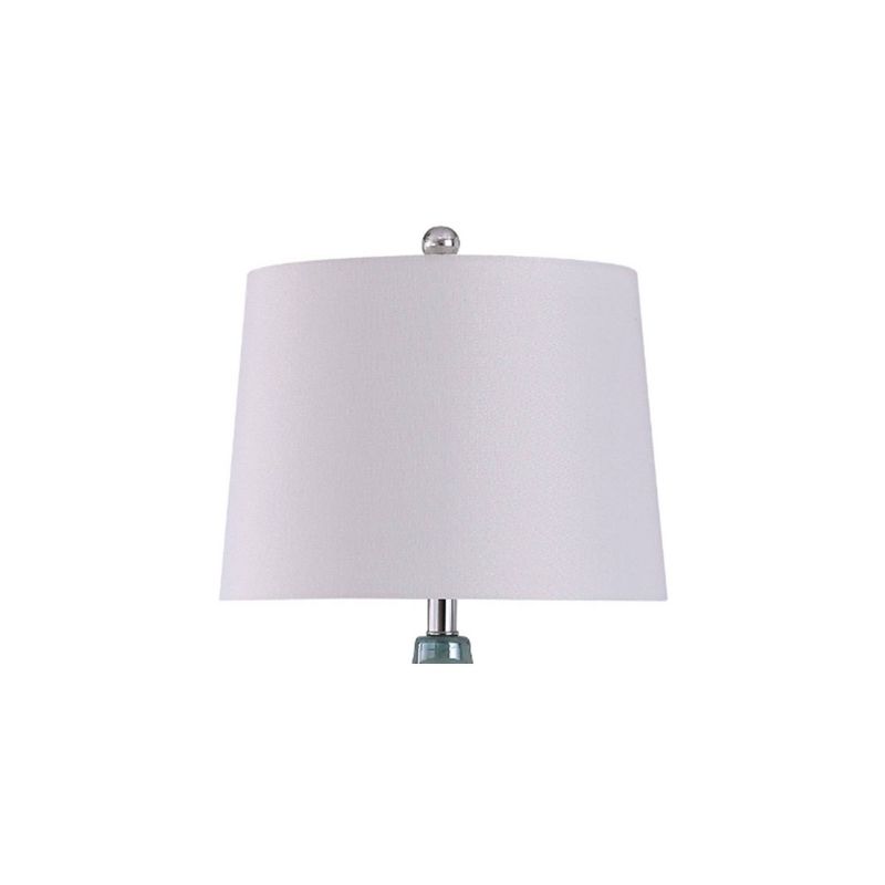 Bella Ribbed Glass Table Lamp with Tapered Drum Shade Silver - StyleCraft