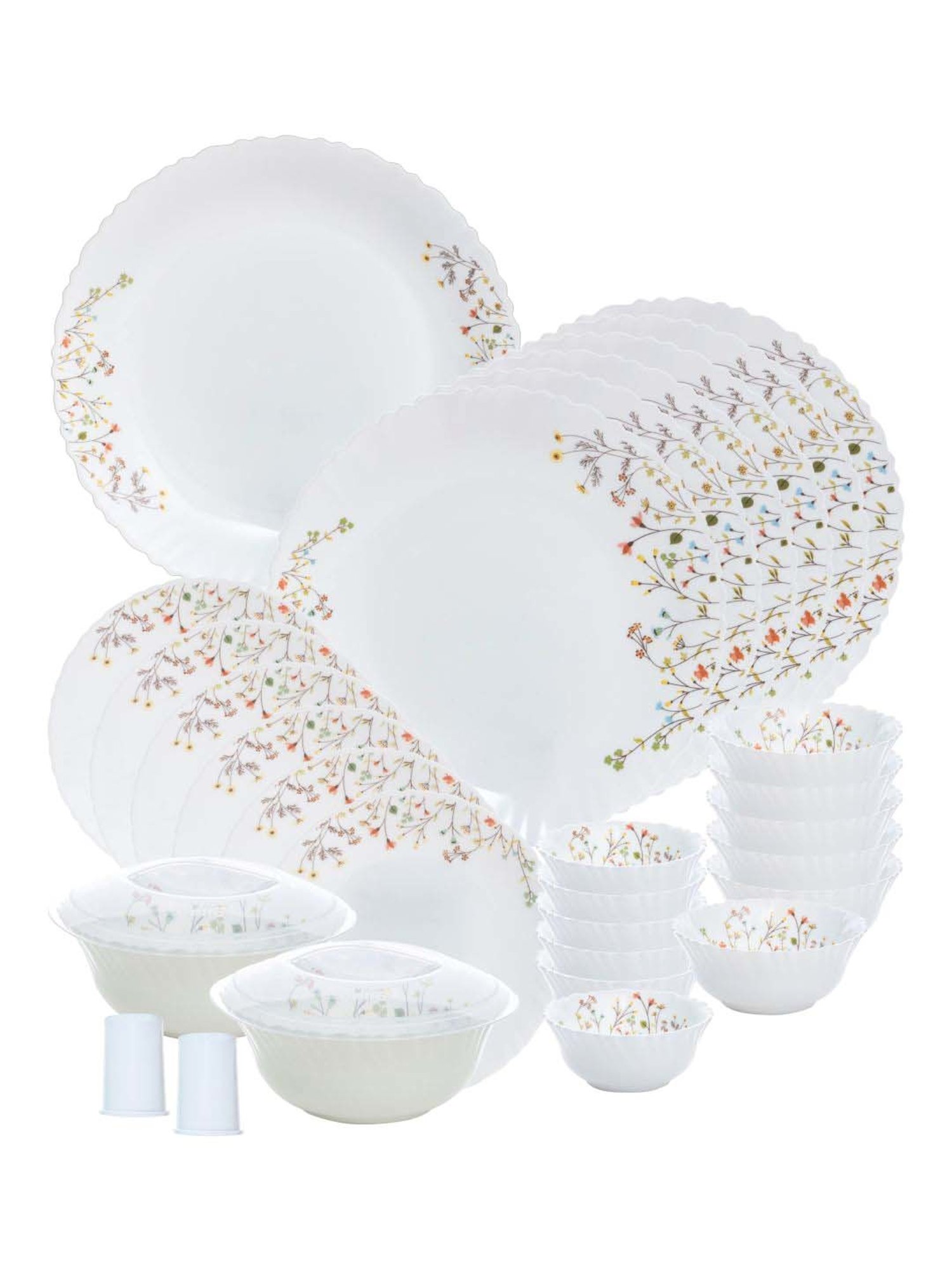 Cello Multicolor Glass Dinner Set