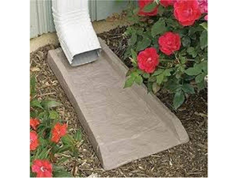 Suncast SB24 Decorative Rain Gutter Downspout Splash Block, Tan  (2 Pack)