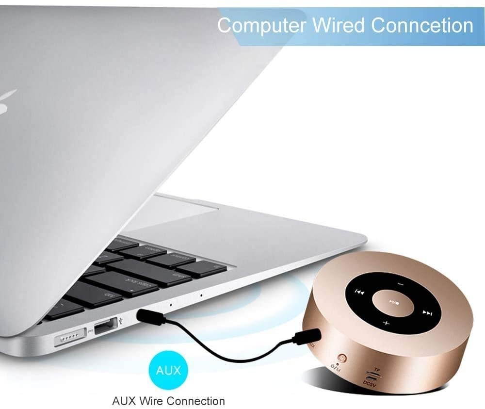 [LED Touch Design] Bluetooth Speaker, Attoe Portable Wireless Speakers with HD Sound / 12-Hour Playtime/Bluetooth 4.1 / Micro SD Support, for iPhone/ipad/Samsung/Tablet/Laptop(Gold)