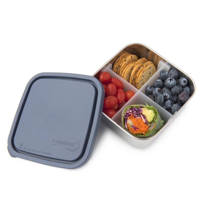 U-Konserve To-Go Stainless Steel Food-Storage Container Bento Square 30oz - Ocean Plastic Lid