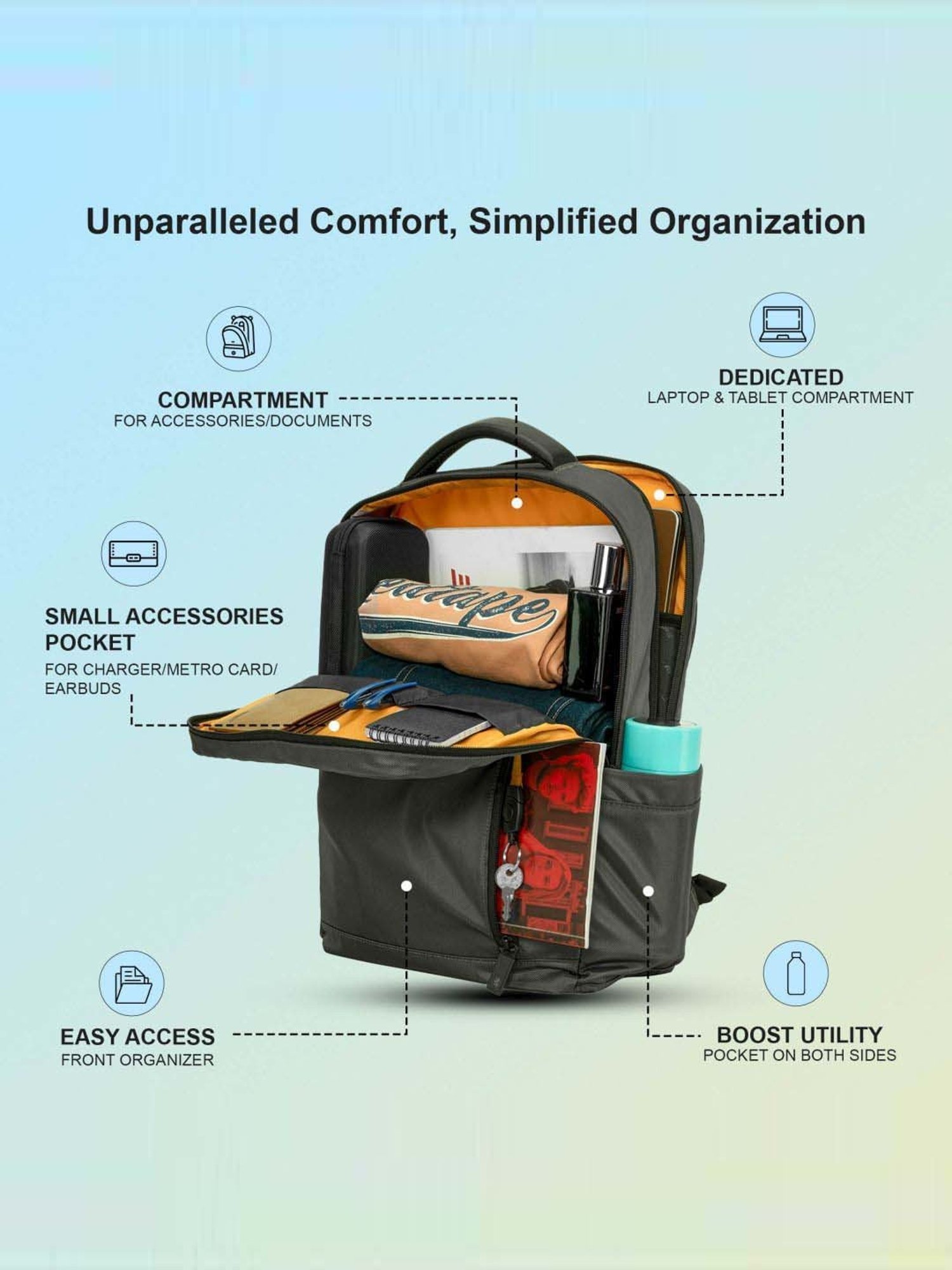 Red Tape 28 Grey Large Laptop Backpack