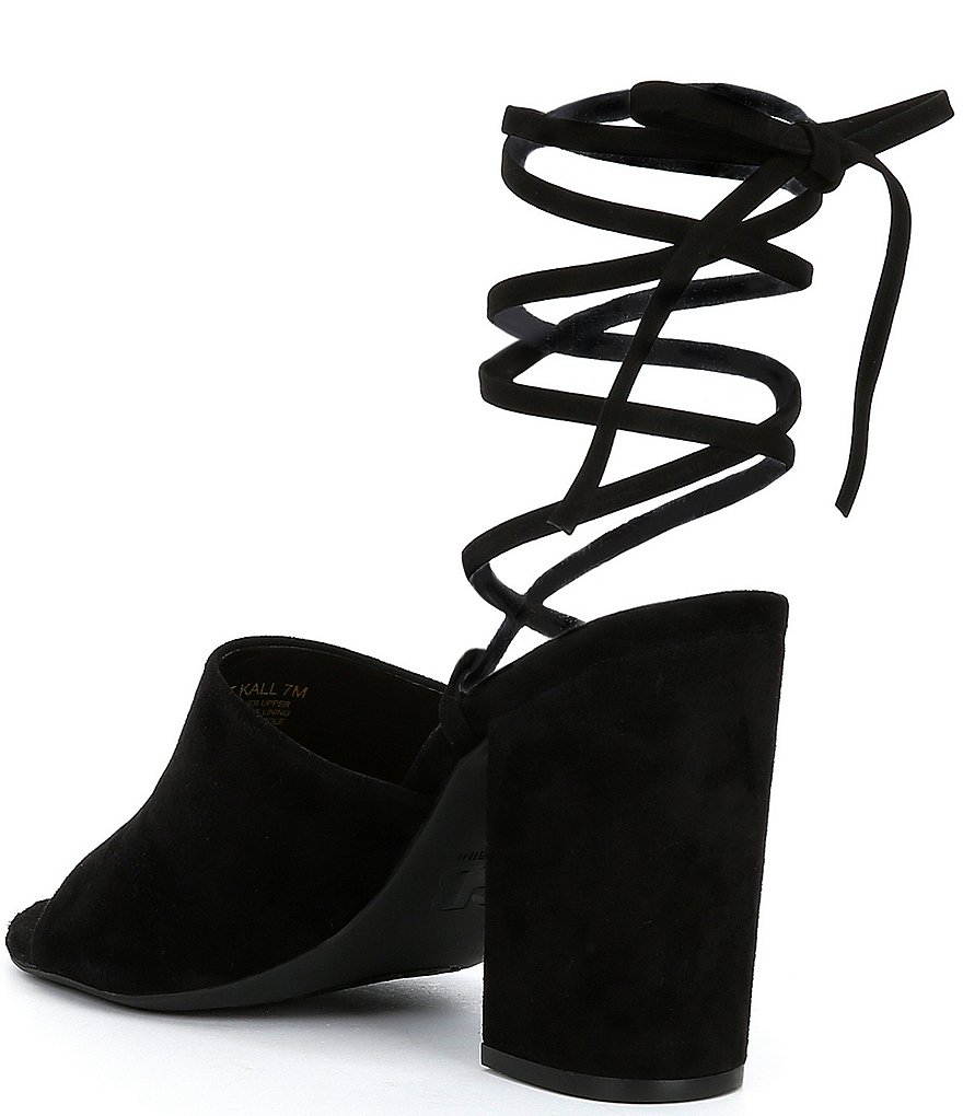 GB Kat-Kall Ankle Wrap Block Heel Mules