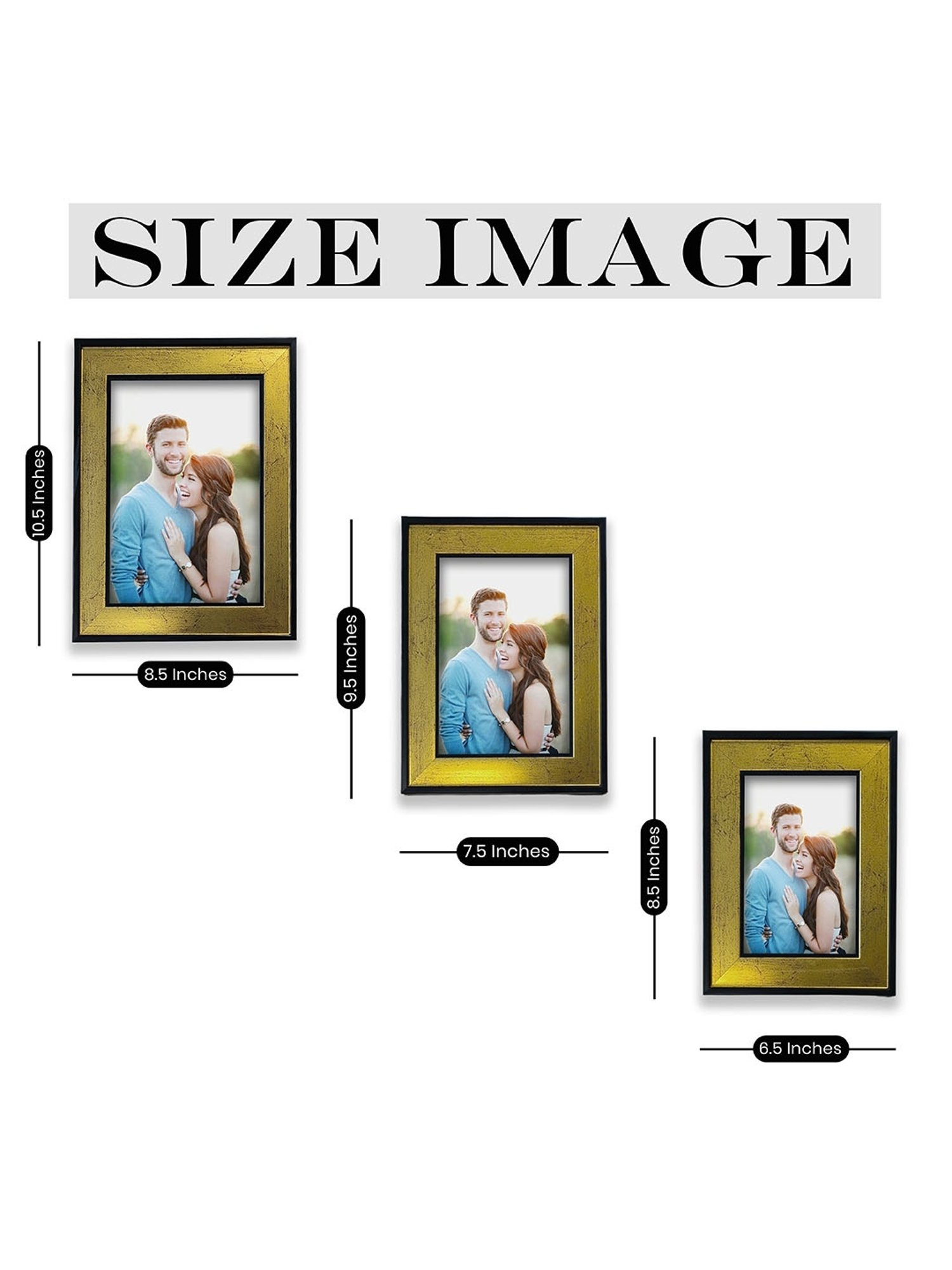 House This Kangto Brown & White Wood Photo Frame Gift Set