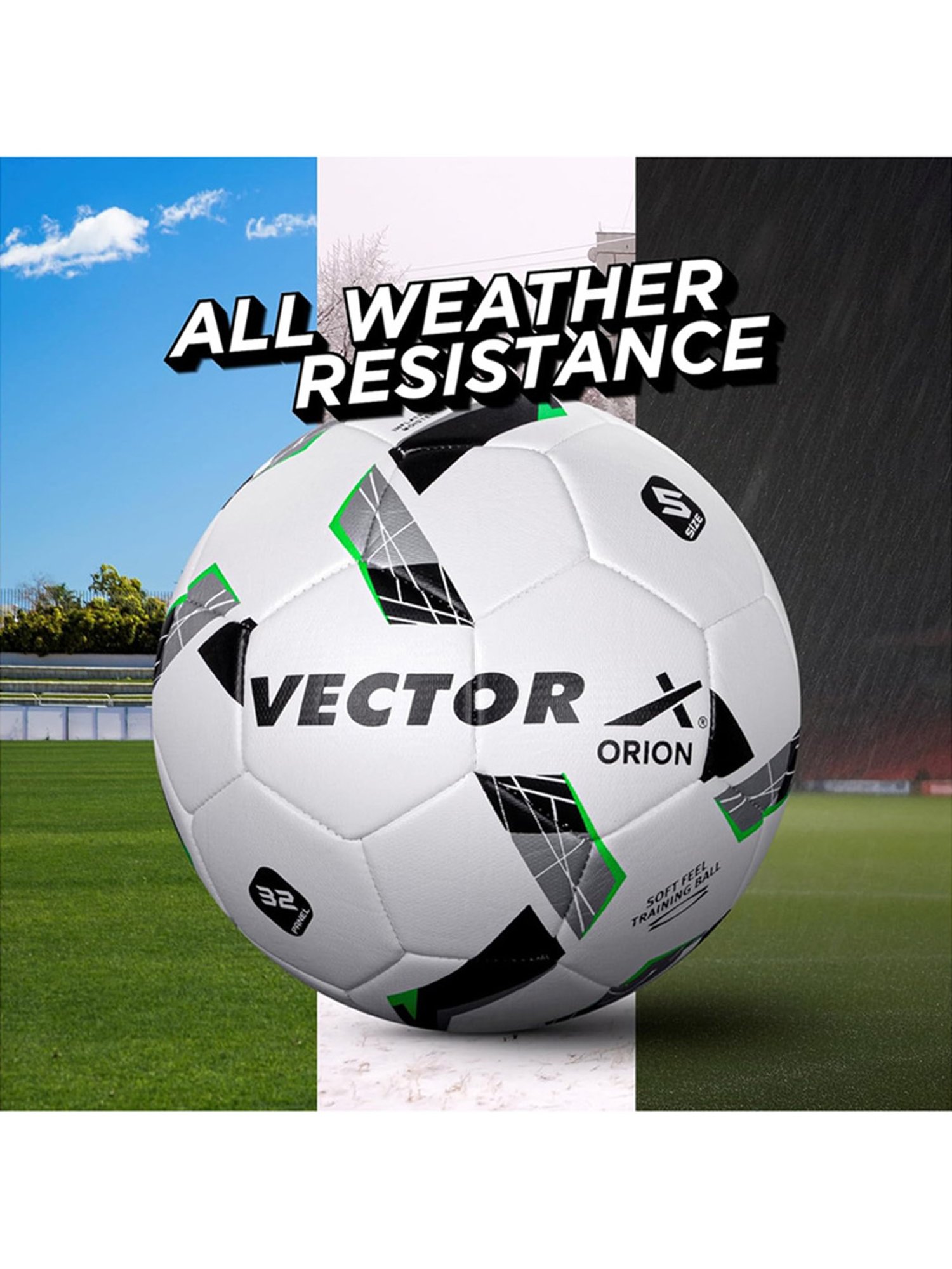 Vector X Orion TPU Machine Stitched Professional Football WIth Pump (White) Size - 5
