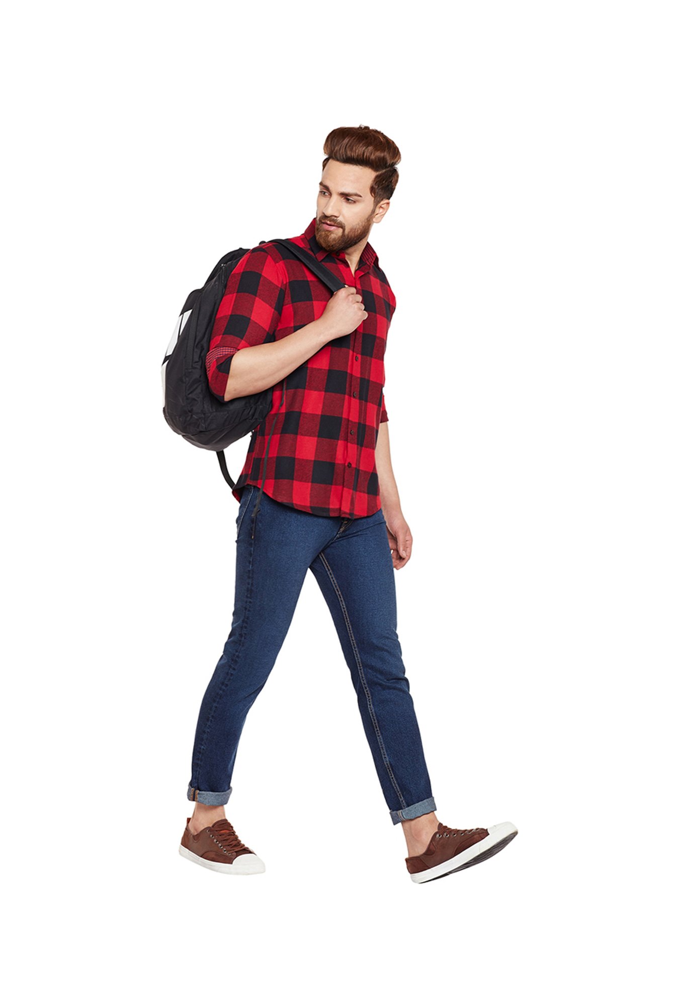 Hancock Red Slim Fit Check Shirt