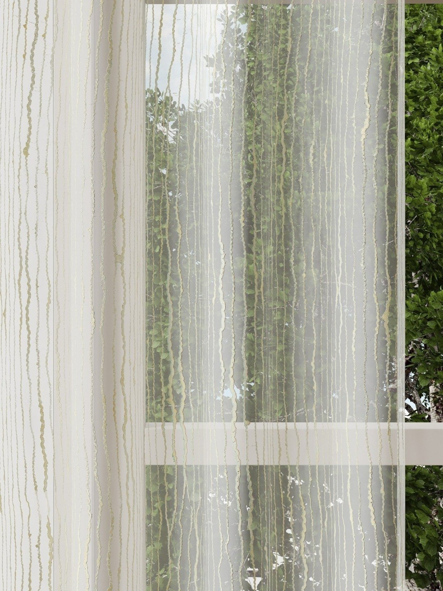 DDecor White Self Polyester 7 ft Door Curtain