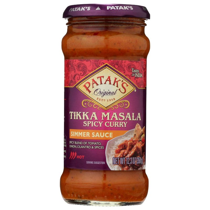Patak's Hot & Spicy Tikki Masala Curry Simmer Sauce 12.3oz
