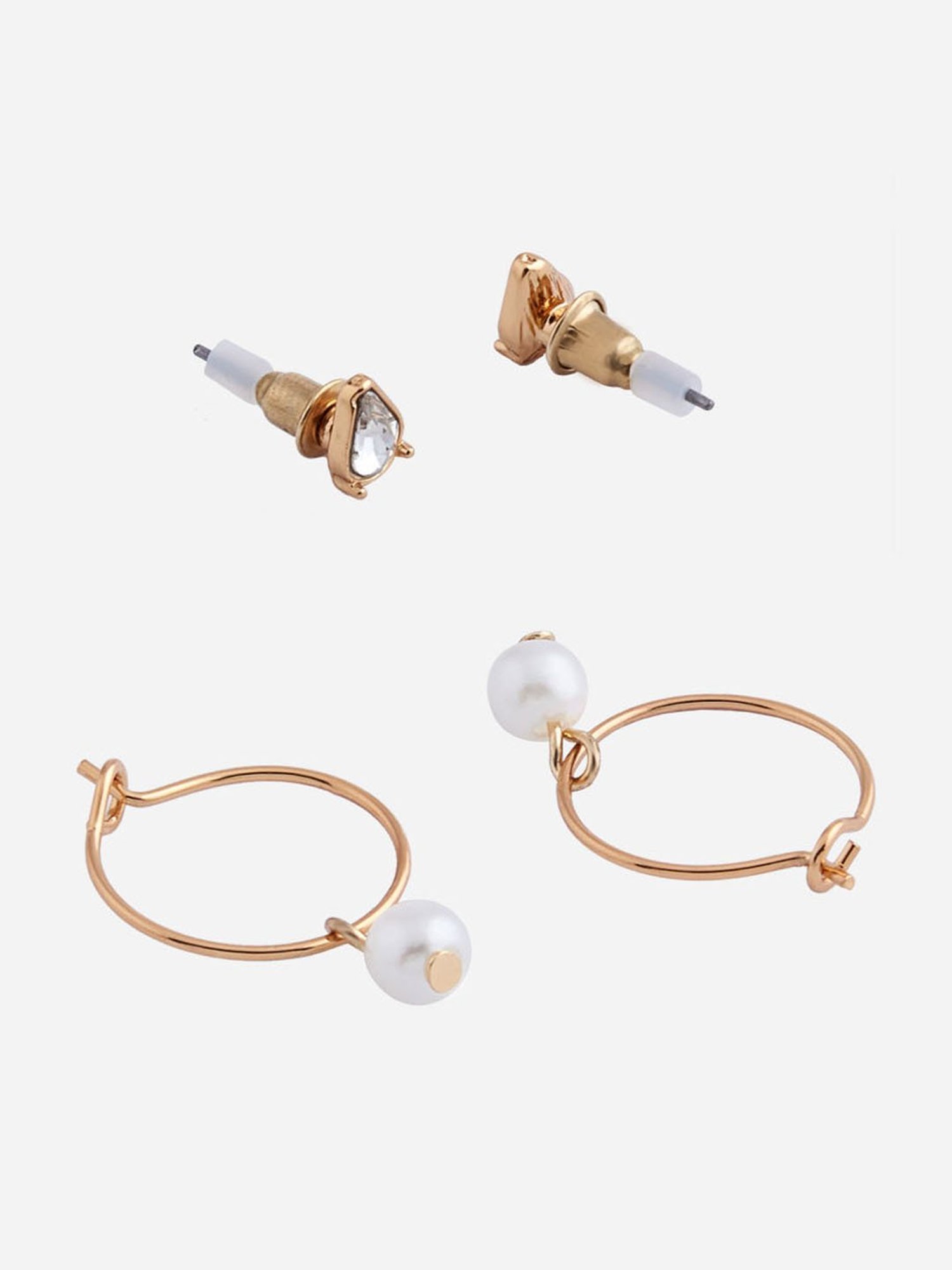 ToniQ Golden Stud and Drop Earrings Jewellery - Set of 25