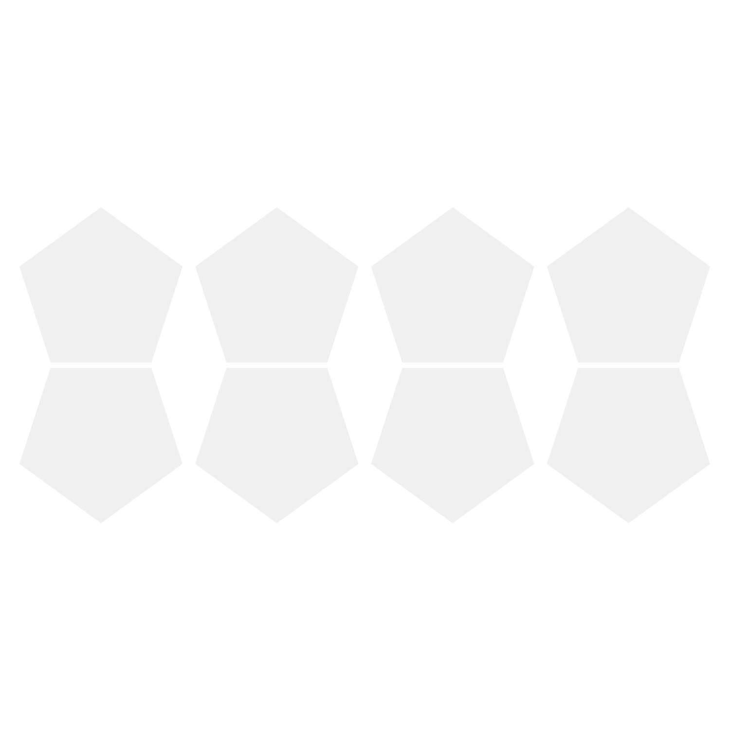 LiteMark 5.5 Inch Red Removable Pentagon Decals - Pack of 8