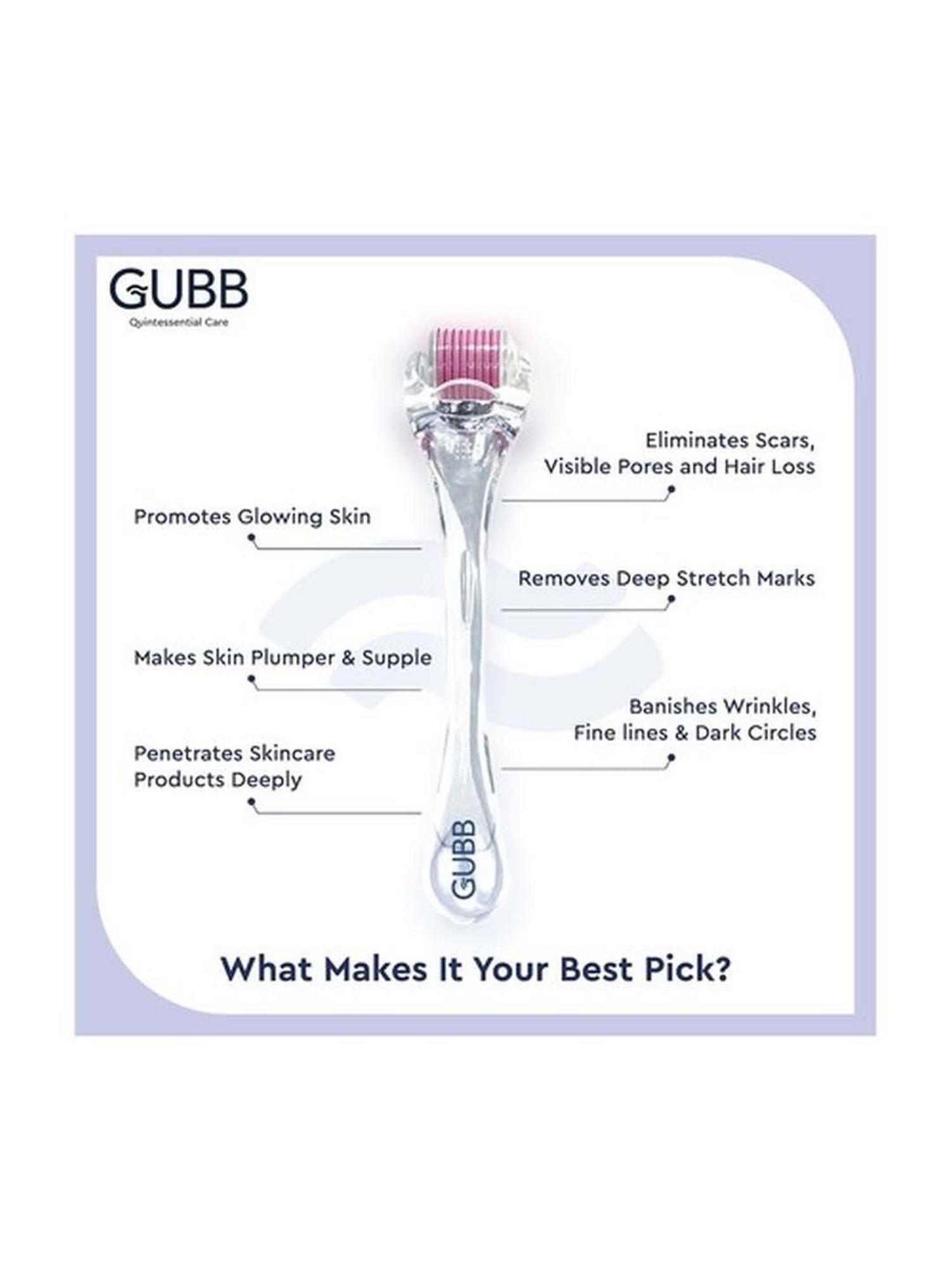 GUBB Transparent Pink Derma Roller