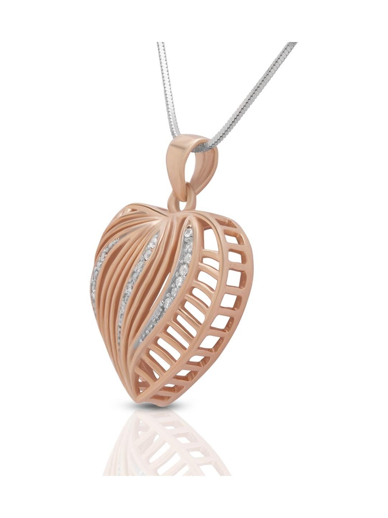 Anayra 92.5 Sterling Silver Heart Pendant with Chain for Women