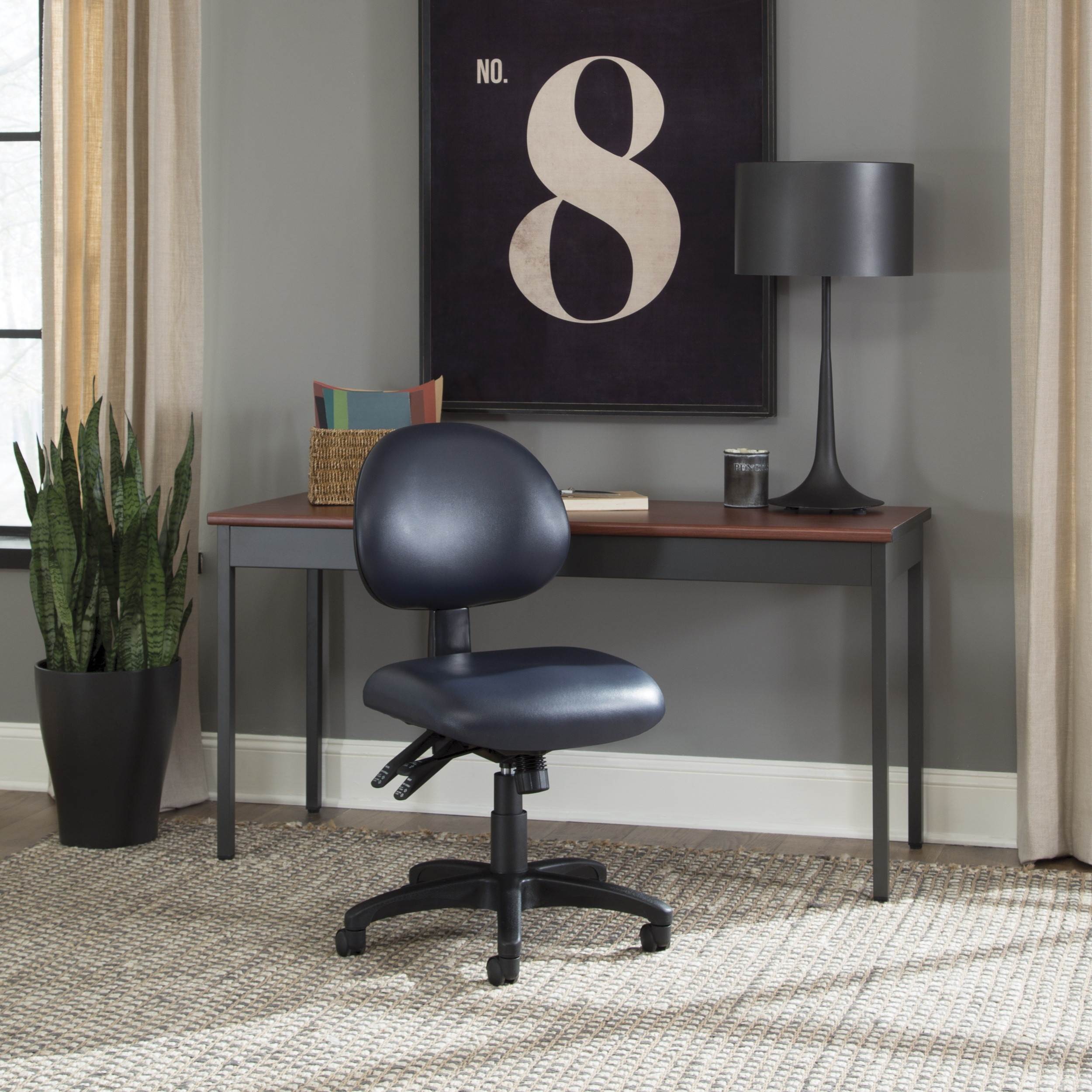 Vinyl Twenty-Four Hour Adjustable Computer Task Chair (Navy)