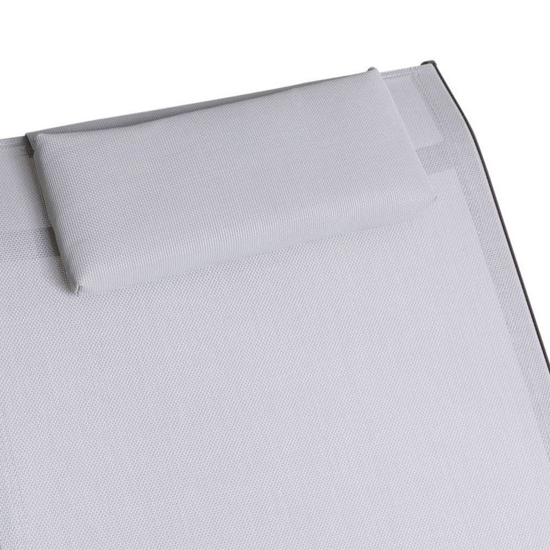 2pc Outdoor Portable Reclining Chaise Lounge Chairs - Light Gray - Crestlive Products