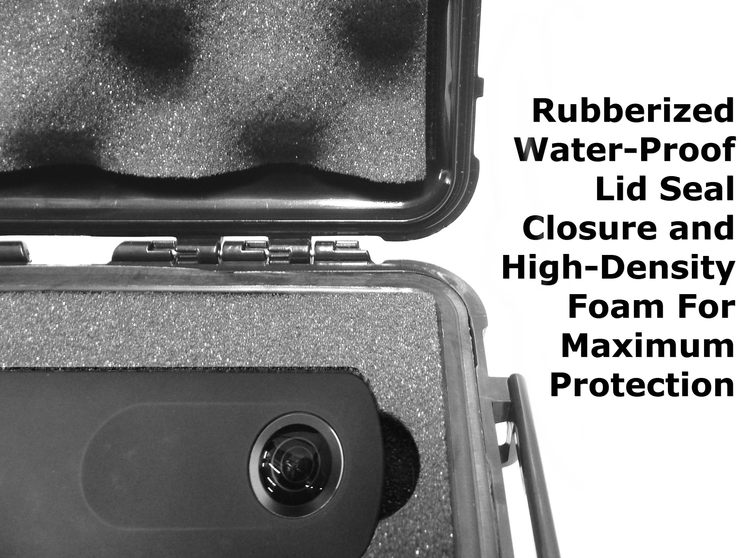CASEMATIX Impact Protection WATERPROOF Travel Case For Ricoh Theta S Digital Camera and Theta M15 360 Degree Spherical Panorama Cameras - Includes Dense Absorbing Foam and Rubber Lining Seal